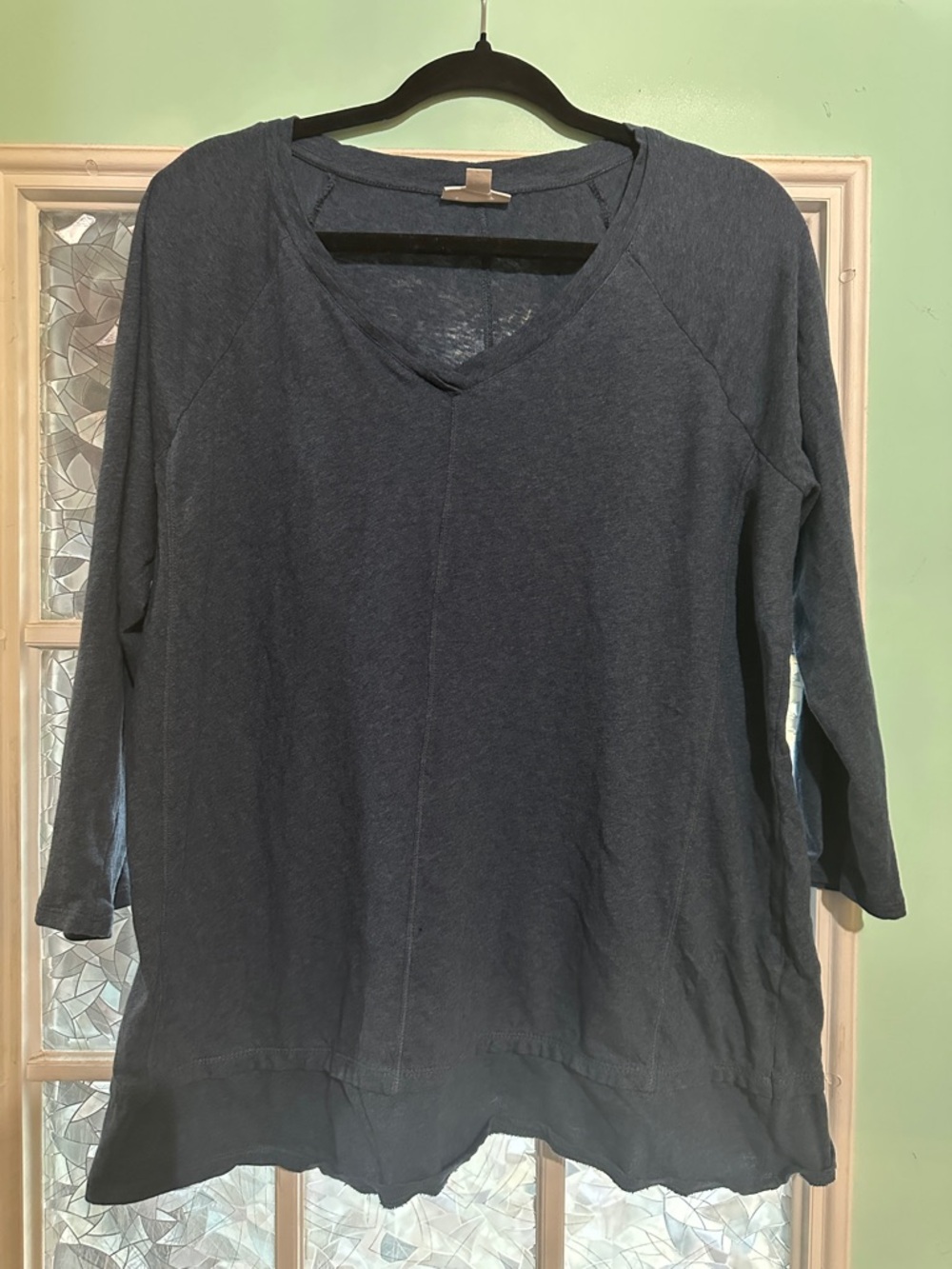 J. Jill Navy V-Neck Lightweight Long-Sleeve Tunic
